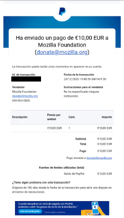 Donación Firefox Donación Firefox