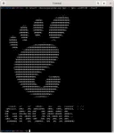 Logotipo de GNOME convertido a arte de caracteres ASCII con jp2a