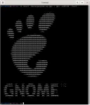 Logotipo de GNOME convertido a arte de caracteres ASCII con jp2a Logotipo de GNOME convertido a arte de caracteres ASCII con jp2a
