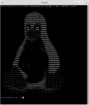 Logotipo de Linux convertido a arte de caracteres ASCII con jp2a Logotipo de Linux convertido a arte de caracteres ASCII con jp2a