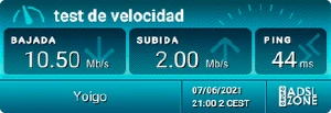 Prueba de velocidad ADSL
