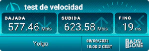 Prueba de velocidad fibra