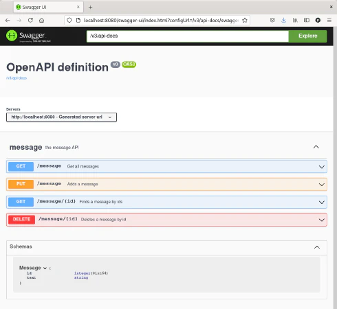 Documentación de Swagger UI de una API REST