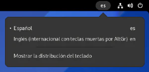 Selector de disposición de teclado GNOME