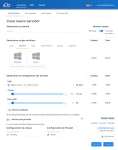 Selección de características para crear instancia de servidor cloud