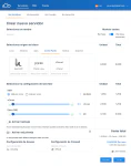 Selección de características para crear instancia de servidor cloud