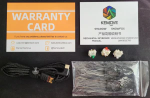 Contenido de la caja del teclado KEMOVE DK61 Contenido de la caja del teclado KEMOVE DK61