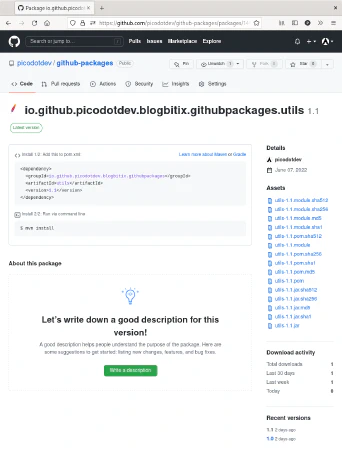 Artefacto de Maven publicado un repositorio con GitHub Packages
