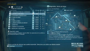 Mapa, objetivos y objetivos secundarios de la misión