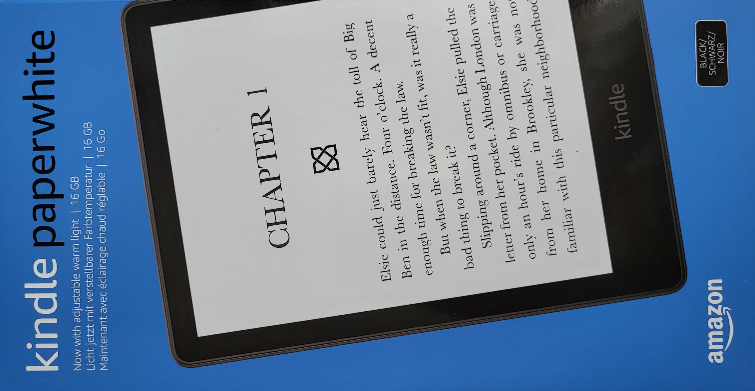 Desempaquetado de lector de libros electrónico Amazon Kindle Paperwhite (11ª generación)