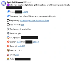 Notificación de deploy en Slack