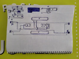 Diagrama fluorescente en papel