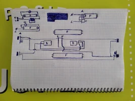 Diagrama fluorescente en papel