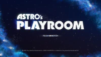 Pantalla inicial y menú del juego Astros Playroom